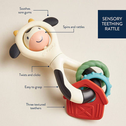 Itzy Spinner™ | Sensory Teething Rattle  | Carmen the Cow