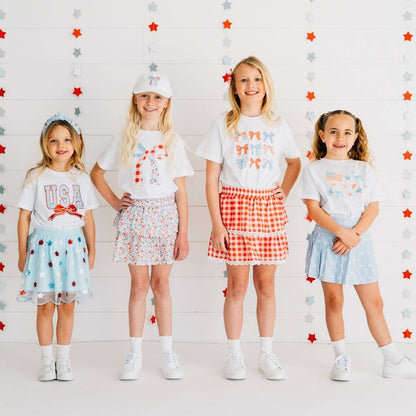 Patchwork Bow Patch Patch Baseball Hat - Fourth of July
