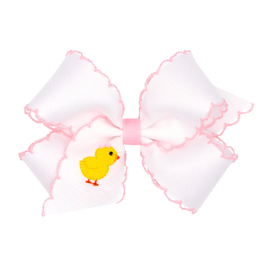 Medium Embroidered Grosgrain Bow | Chick