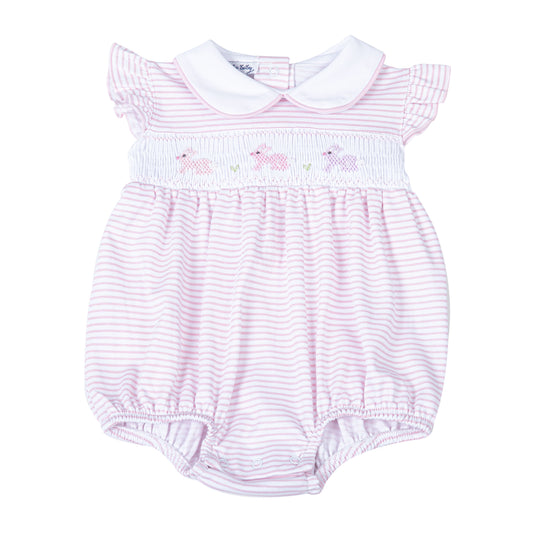 Hoppity Hop Classics Smocked Flutters Bubble | Pink