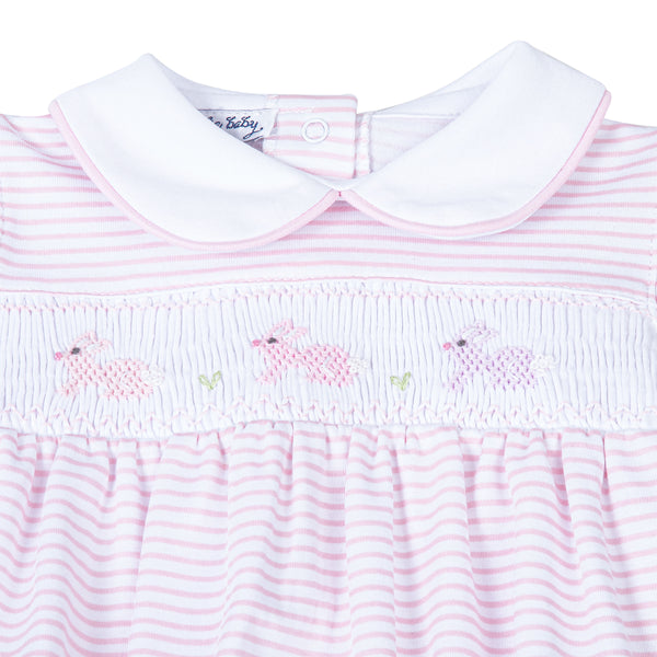 Hoppity Hop Classics Smocked Flutters Bubble | Pink