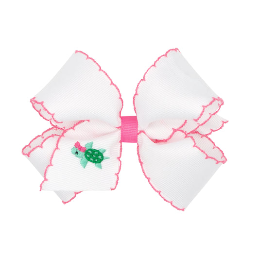 Medium Embroidered Grosgrain Bow | Turtle