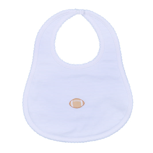 Touchdown Cutie Embroidered Bib | Light Blue
