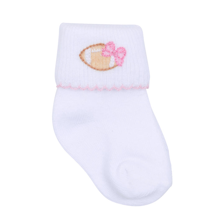 Touchdown Cutie Embroidered Socks | Pink