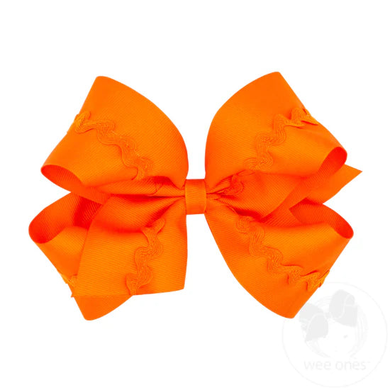 King Grosgrain Ricrac Center Bow | Orange