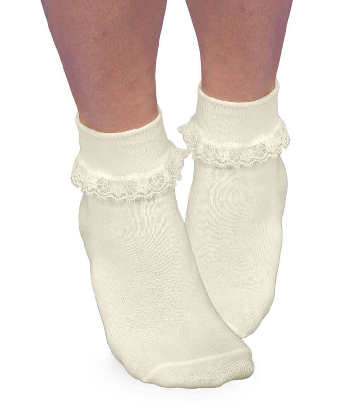 Jefferies Socks Smooth Toe Simplicity Lace Socks | Pearl White