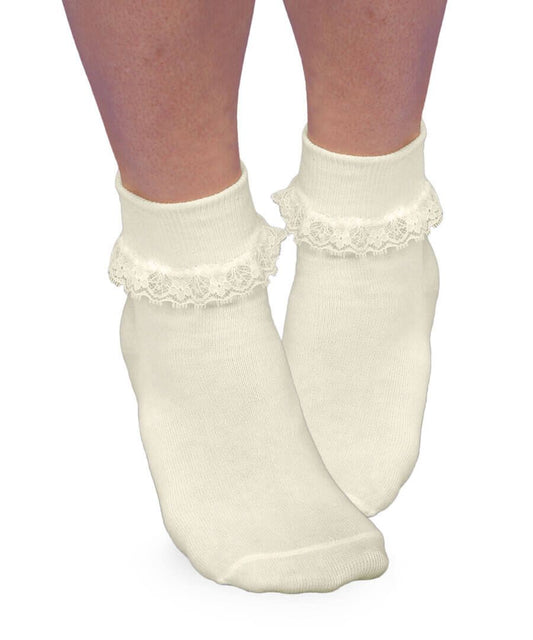 Jefferies Socks Smooth Toe Simplicity Lace Socks | Pearl White