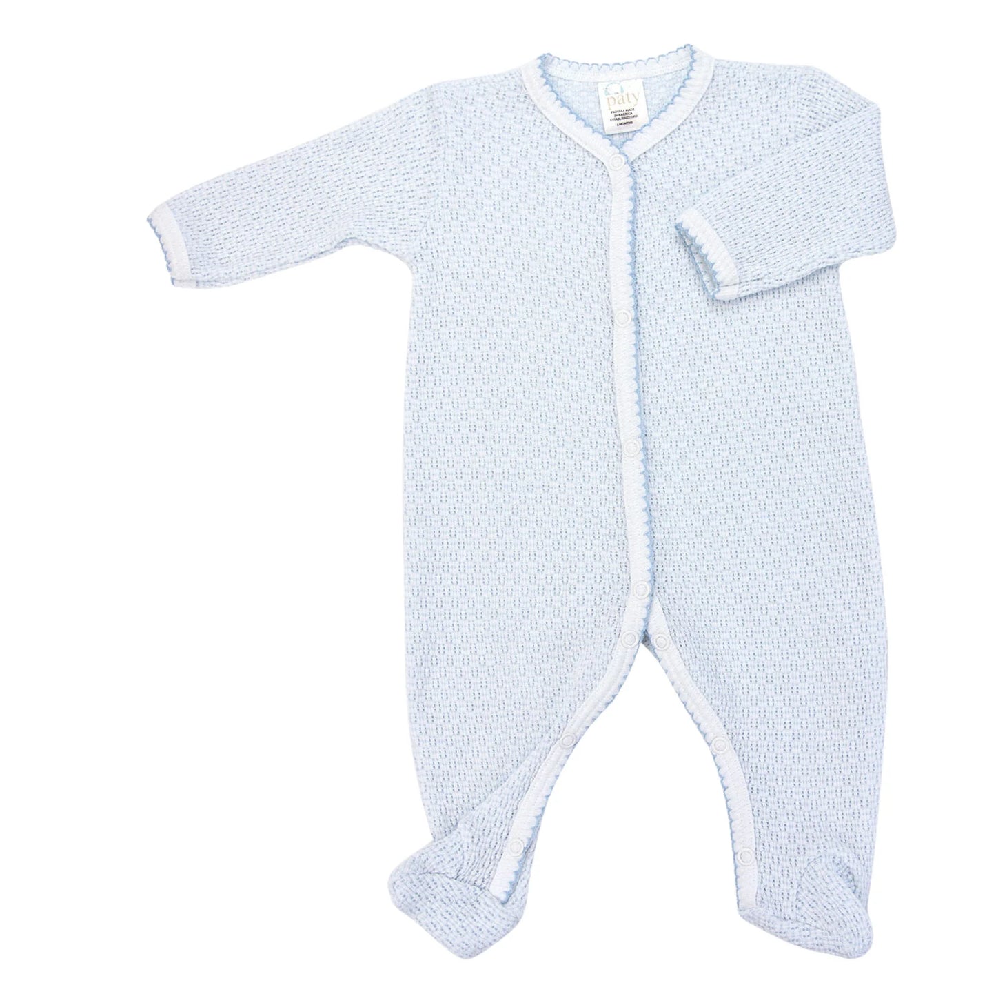 Paty Knit Solid Footie | Blue