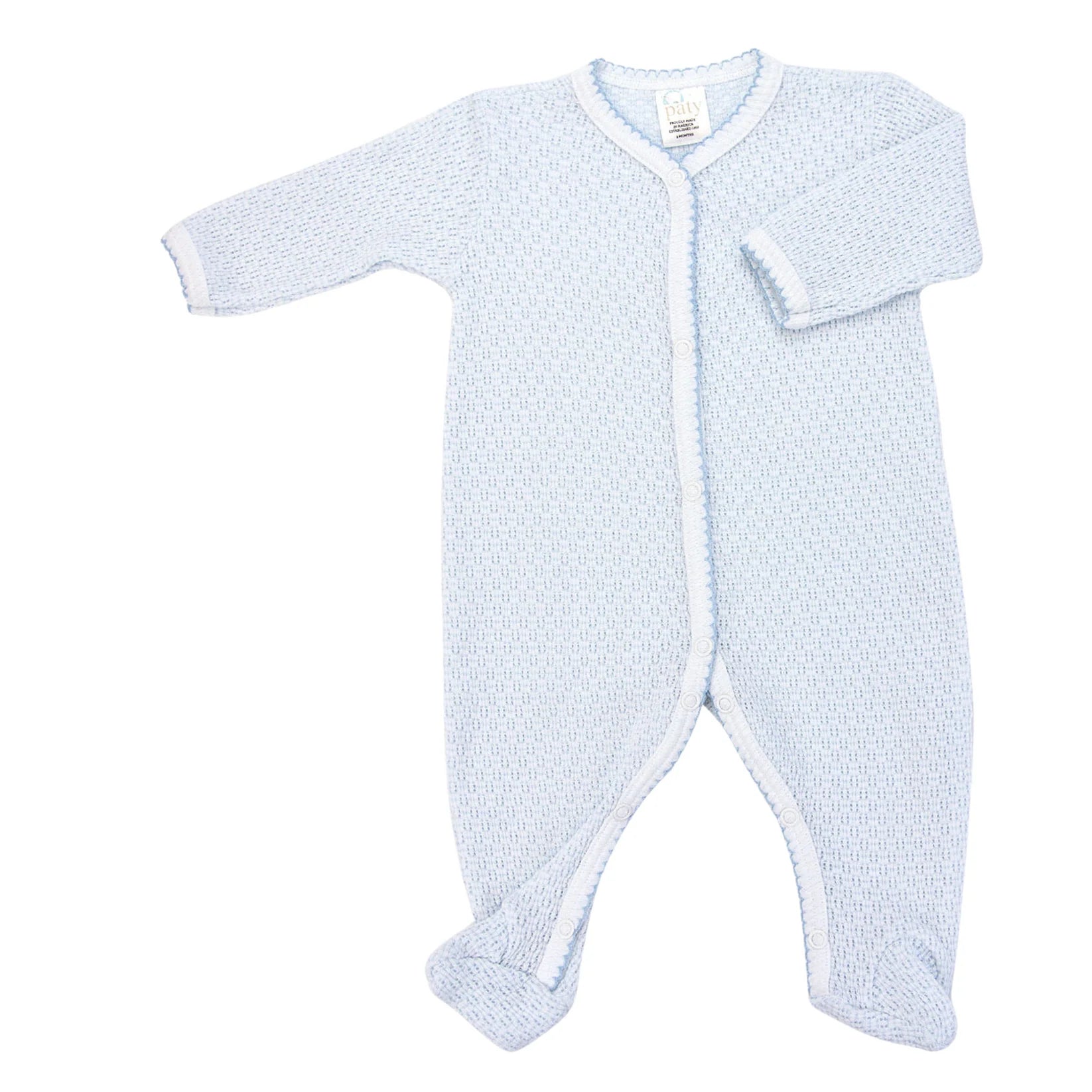 Paty Knit Solid Footie | Blue