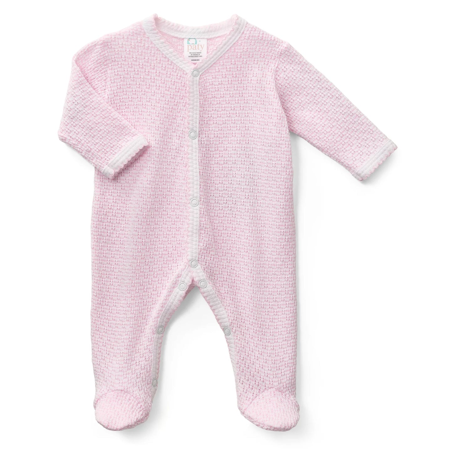 Paty Knit Solid Footie | Pink