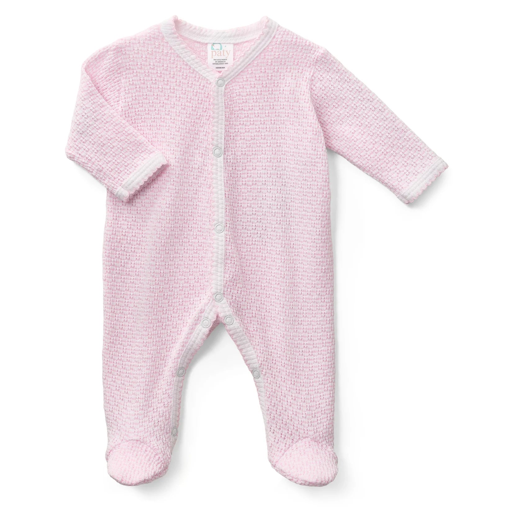 Paty Knit Solid Footie | Pink