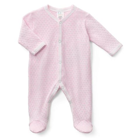 Paty Knit Solid Footie | Pink