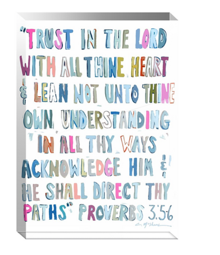 "Proverbs 3: 5-6" | Acrylic Shelfie