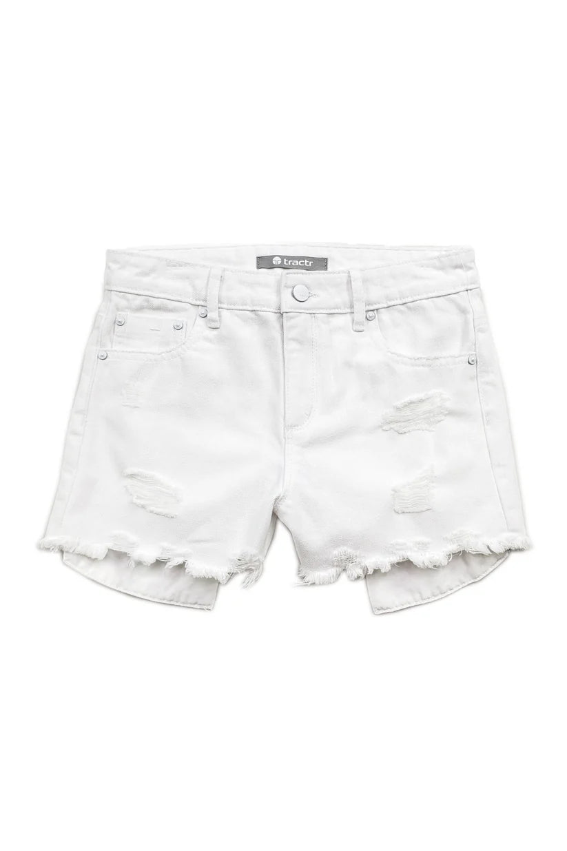High Rise Weekender Short | White