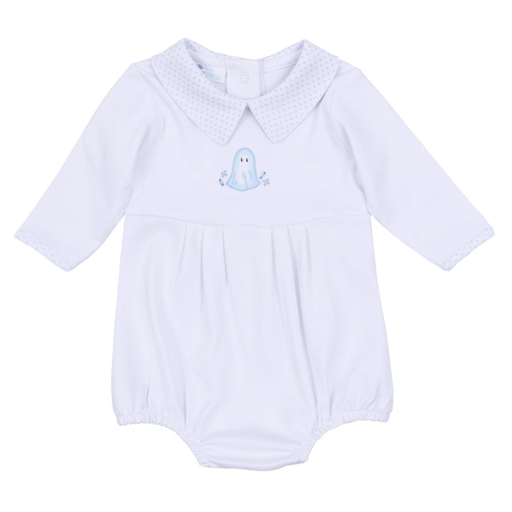 My Little Boo Collared Long Sleeve Bubble | Light Blue