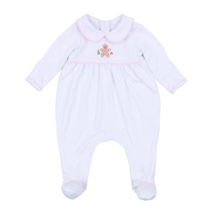 Frosted Wonderland Collared Girl Footie | Pink