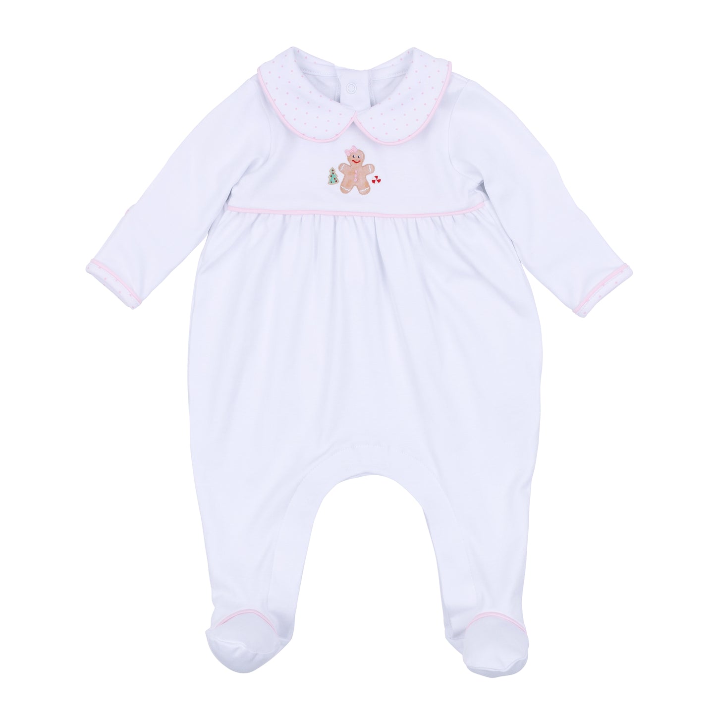 Frosted Wonderland Collared Girl Footie | Pink