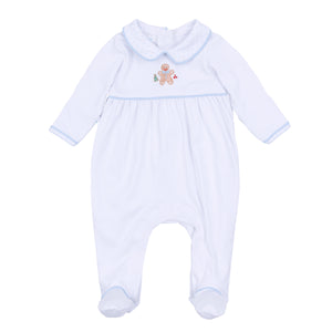 Frosted Wonderland Collared Boy Footie | Light Blue