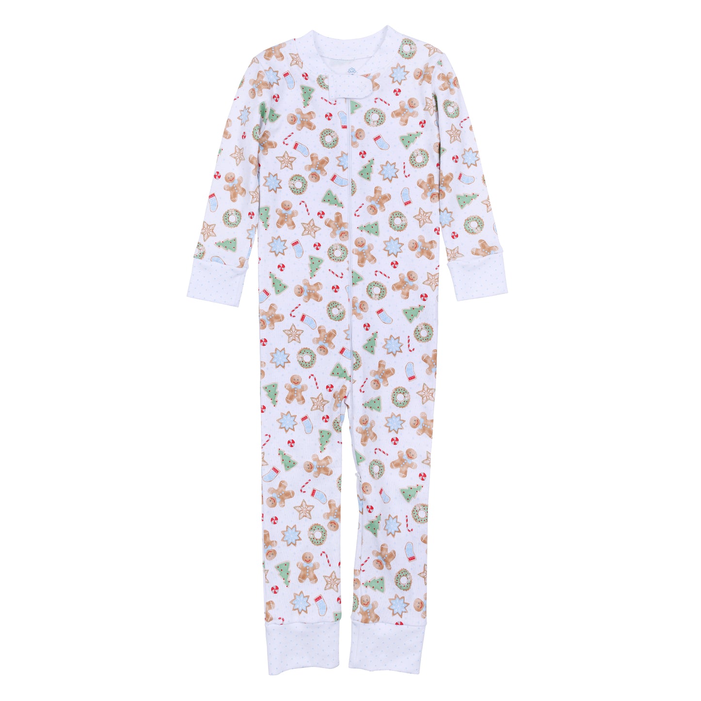 Frosted Wonderland Zipper Pajama | Light Blue