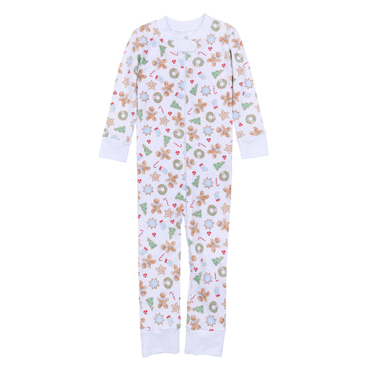 Frosted Wonderland Zipper Pajama | Light Blue