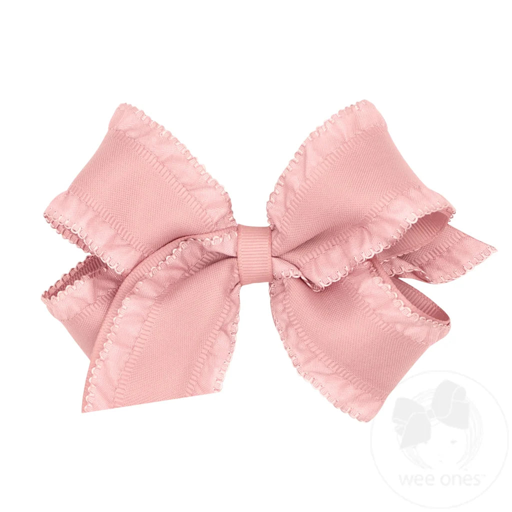 Medium Ruffle Edge Satin w Grosgrain Underlay | Nectar