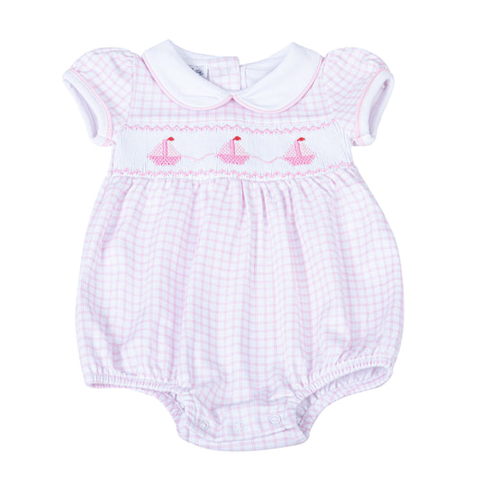 Ahoy Baby Classics Smocked Collared Bubble | Pink