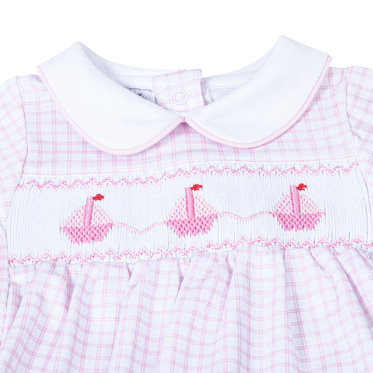 Ahoy Baby Classics Smocked Collared Bubble | Pink