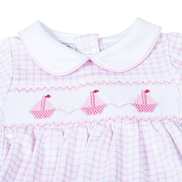 Ahoy Baby Classics Smocked Collared Bubble | Pink