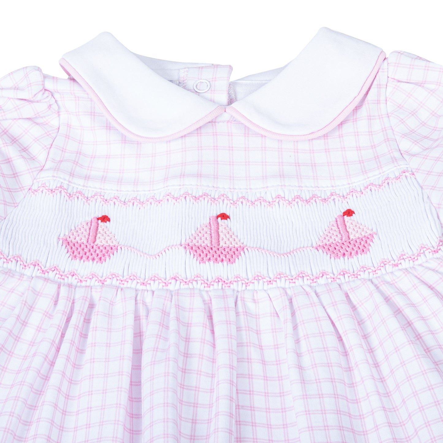 Ahoy Baby Classics Smocked Collared Dress | Pink