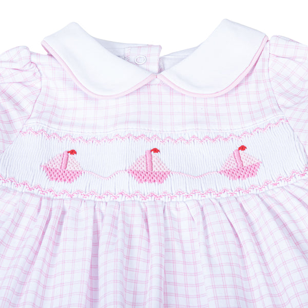 Ahoy Baby Classics Smocked Collared Dress | Pink