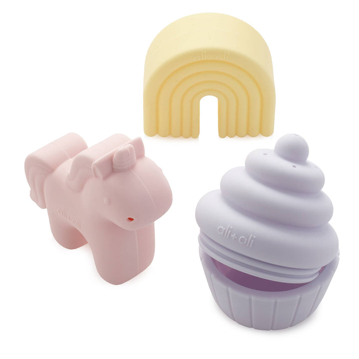 Ali+Oli Squirt Water Bath Toy Set | Unicorn Theme