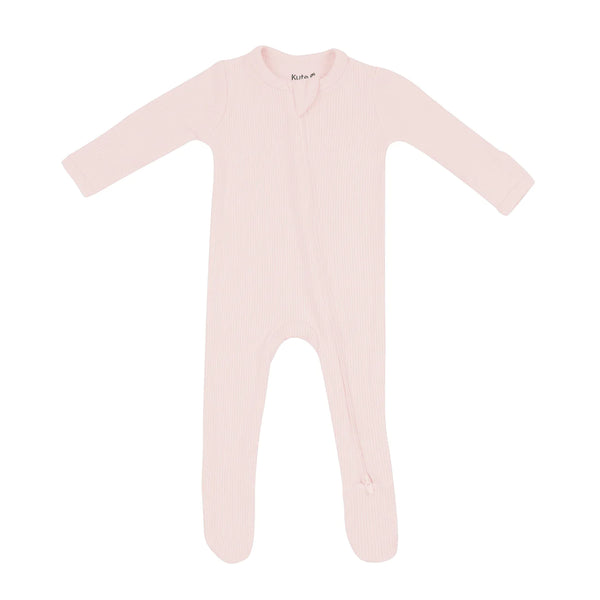 Kyte Baby Ribbed Zipper Footie | Blush