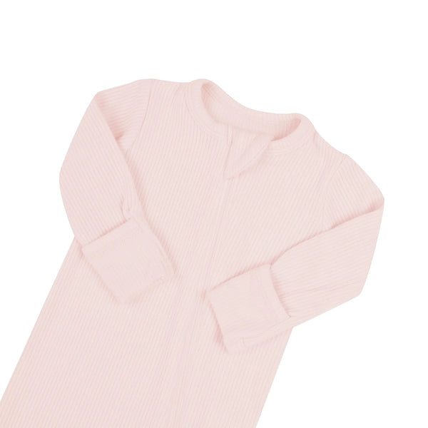 Kyte Baby Ribbed Zipper Footie | Blush