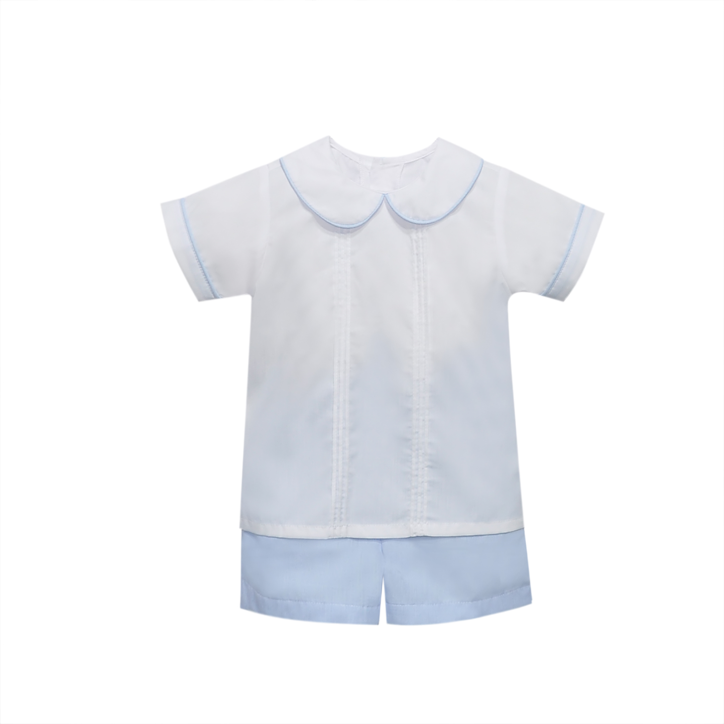 Blue Madison Short Set | Blue Micro Gingham