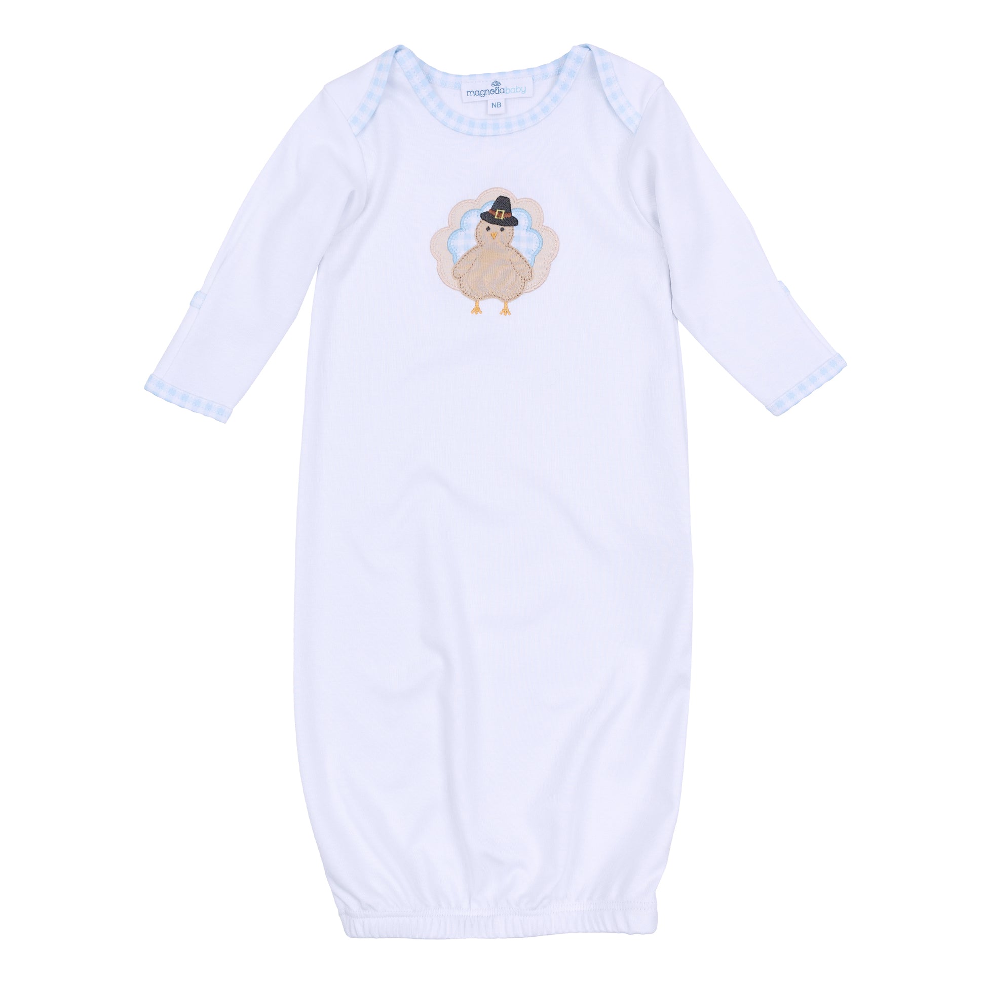 Pilgrim Pals Applique Gown | Light Blue