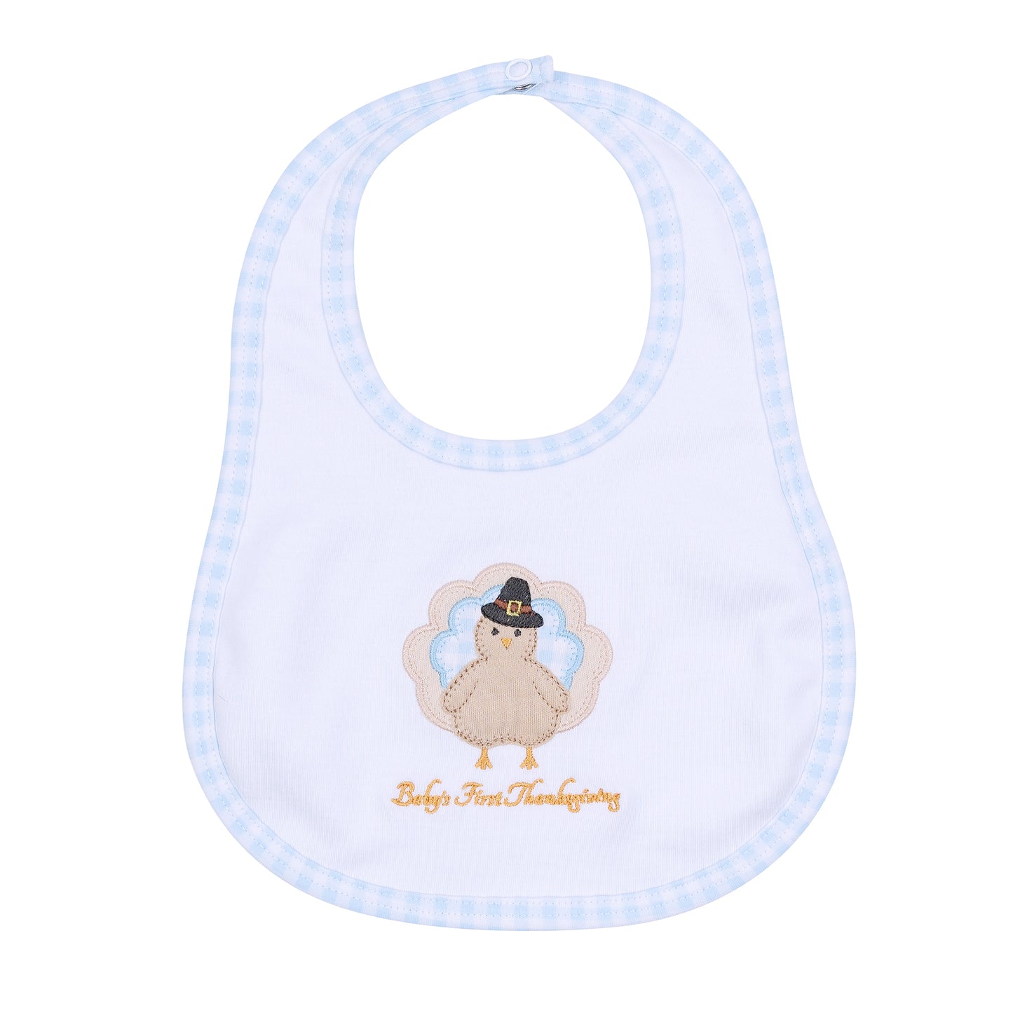 Pilgrim Pals First Thanksgiving Bib | Light Blue