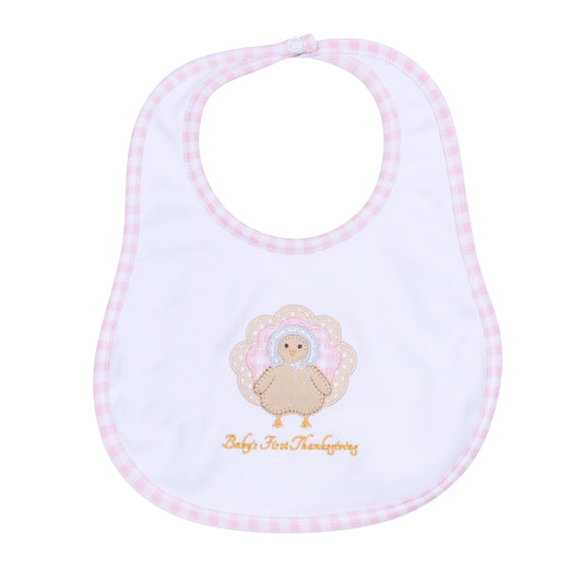 Pilgrim Pals First Thanksgiving Bib | Pink