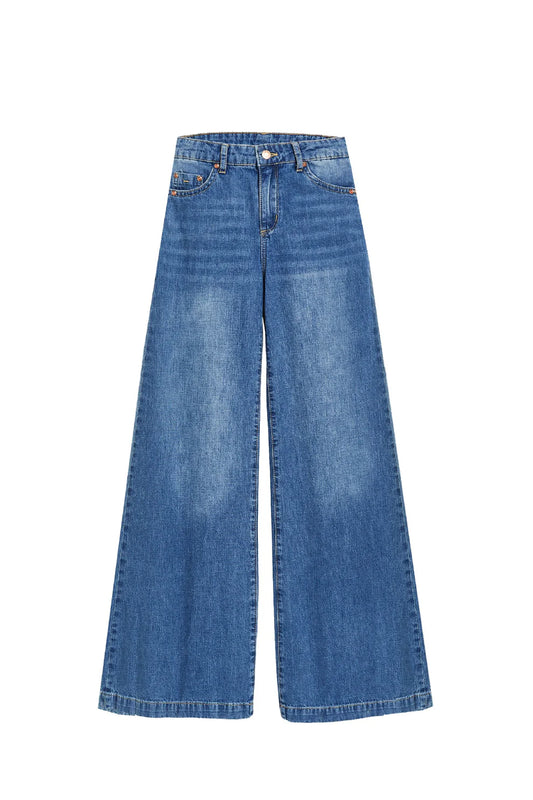 High Rise Wide Leg Jean | Dark Indigo