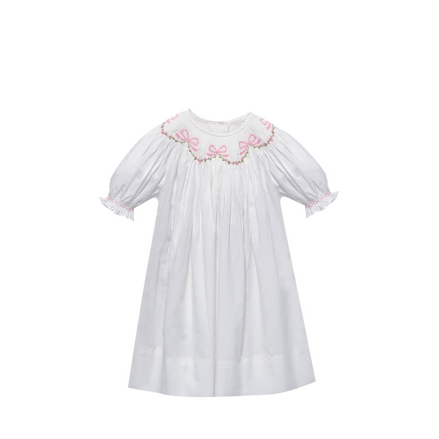 White Savannah Bishop Dress | Spring Ribbons & Roses
