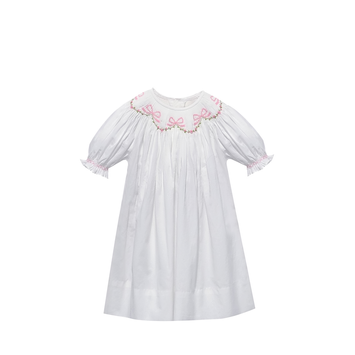 White Savannah Bishop Dress | Spring Ribbons & Roses