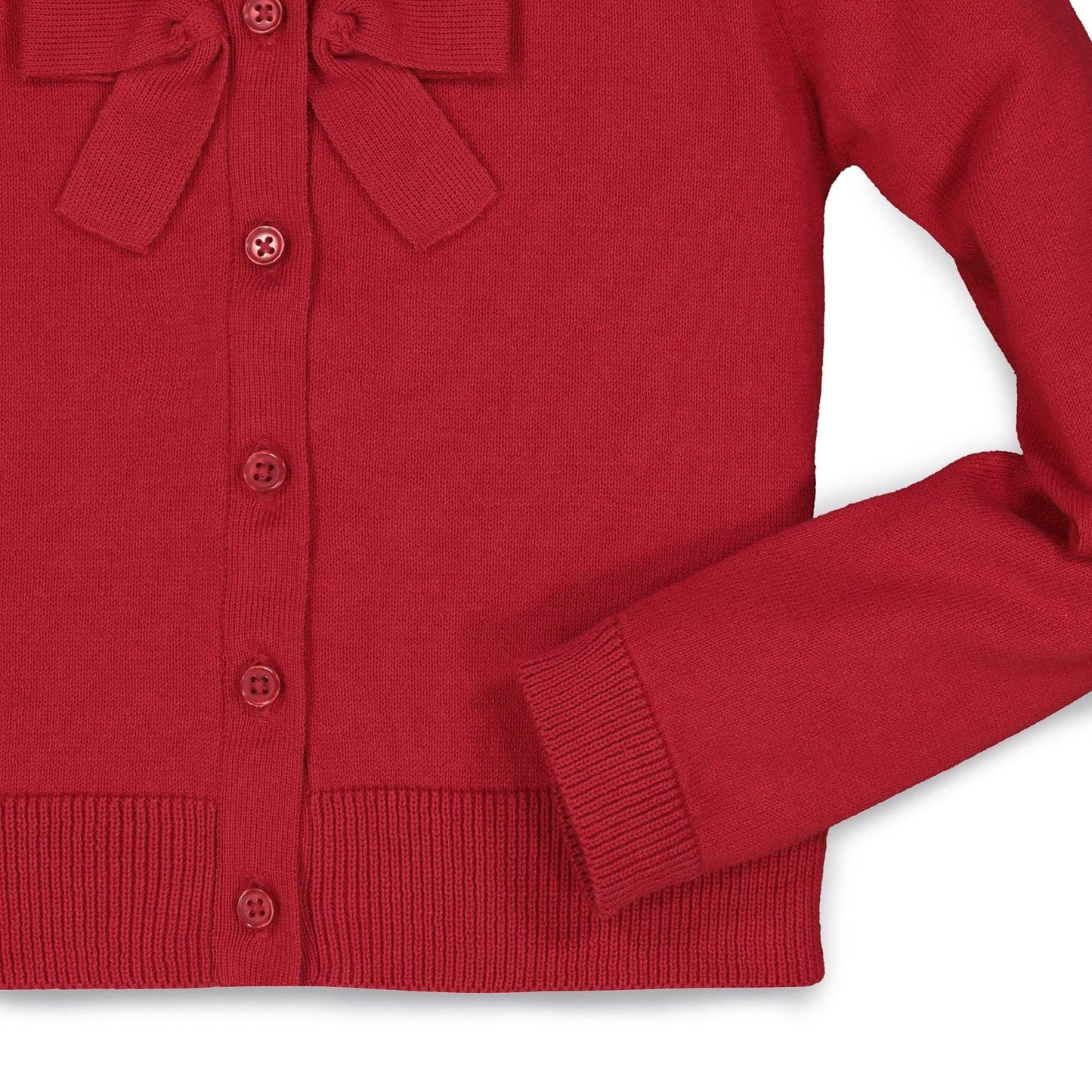 Bow Front Cardigan | Red