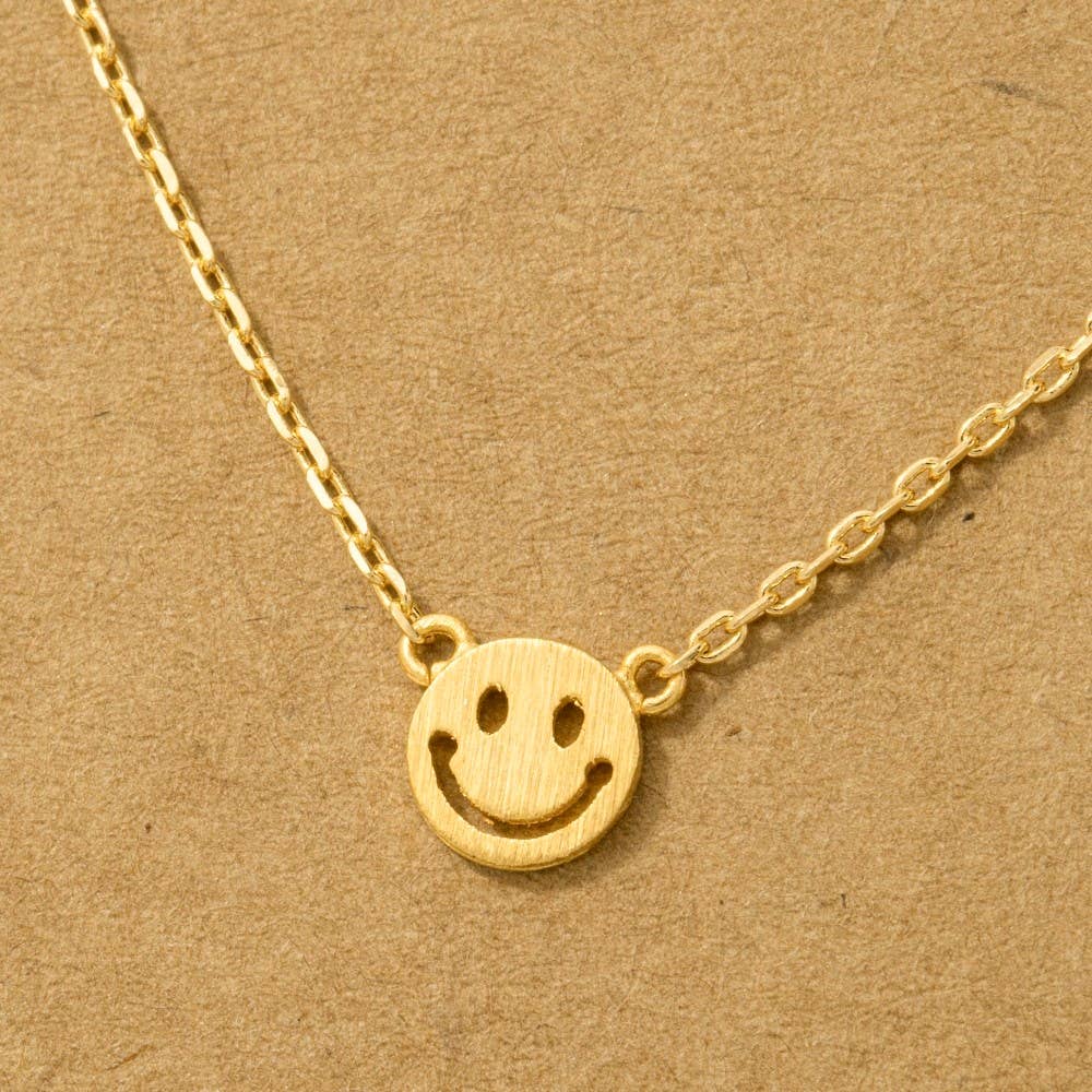 Mini Smiley Face Charm Necklace