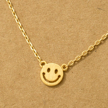 Mini Smiley Face Charm Necklace