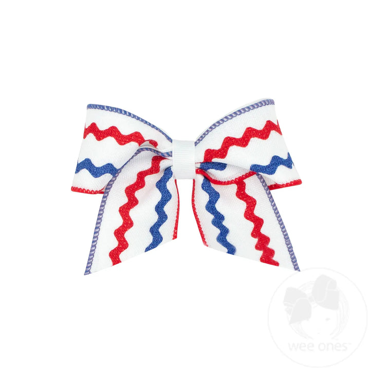 Medium Red Linen Ric-Rac with Linen Underlay Bow