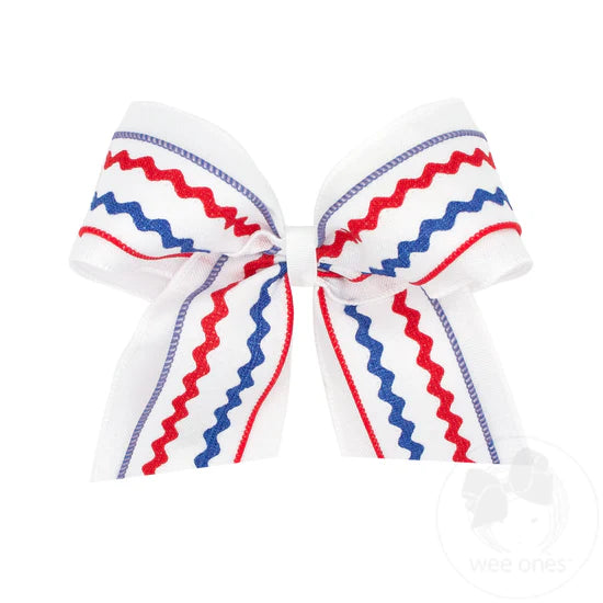 King Red Linen Ric-Rac with Linen Underlay Bow