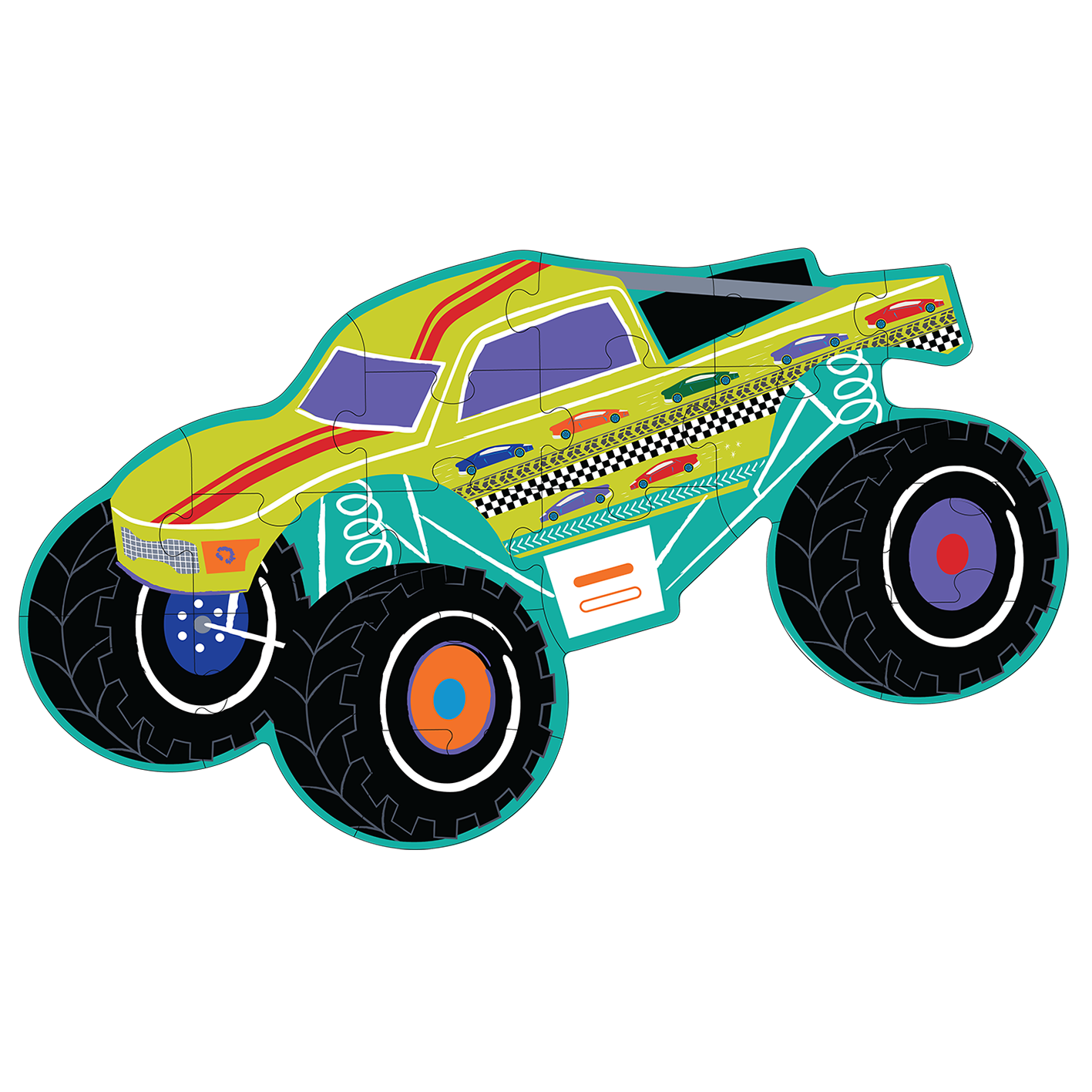 Cars 20pc "Monster Truck" Shaped Jigsaw