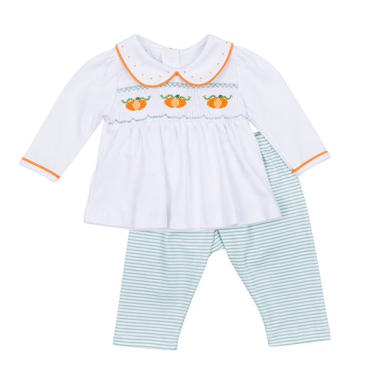 Lil' Pumpkin Classics Smocked Girl Pant Set