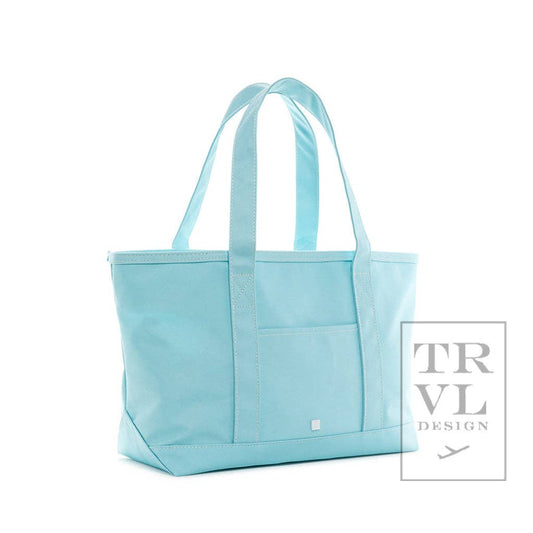 Medium Coated Canvas Tote | Midi Lake Blue