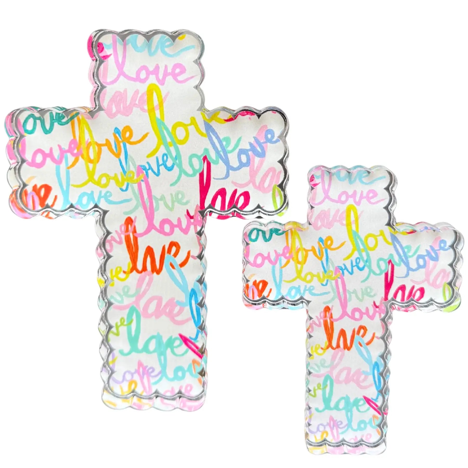 Acrylic Shelfie | Love in Scallop Cross