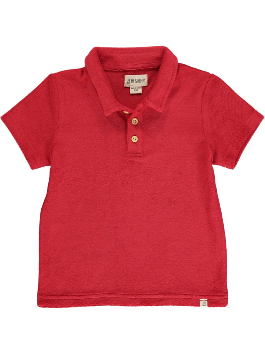 Watergate Terry Toweling Polo | Red